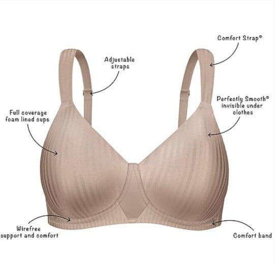 New Playtex Women's Wireless Bra Full Coverage Size 40B