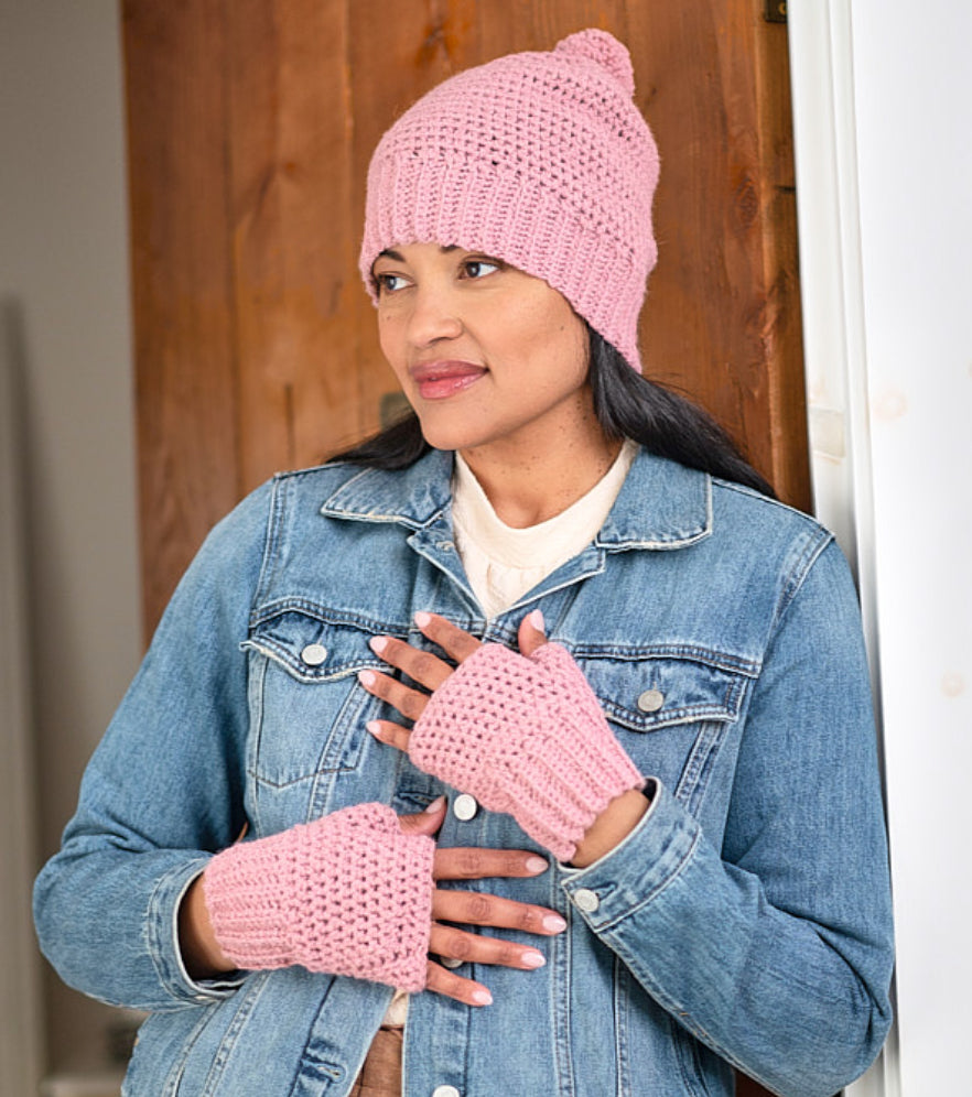 A Berroco Talara Pattern - Porcini Crochet Hat & Mitts (PDF)