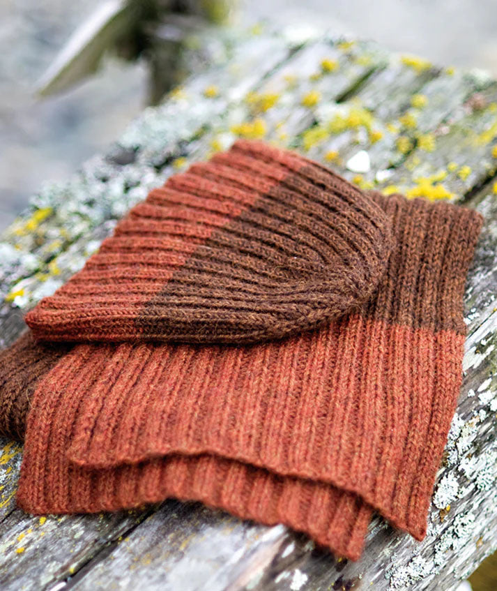 A Churchmouse Yarns and Teas Pattern - Pressed Rib Cap & Muffler (PDF)