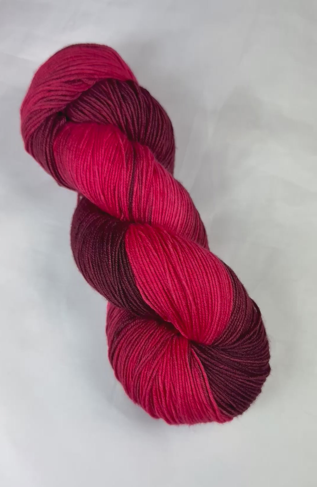 Load video: Little Knits Sockulent - Scarlet After Dark (Color #130) - Beautiful Red on Red Variation