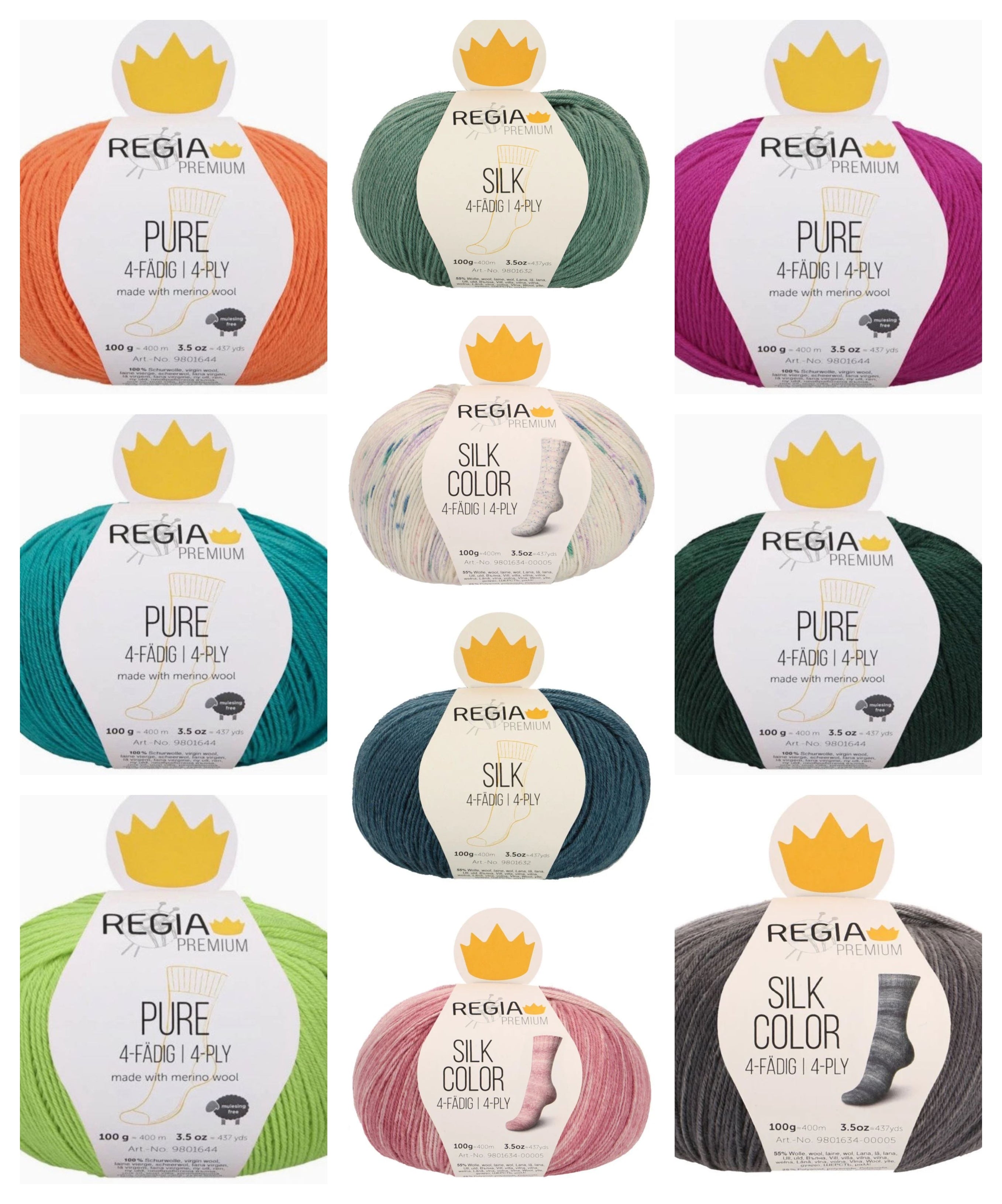 Regia Premium Silk & Pure Mystery Bag Sale - 10 Skeins - No Color Repeats