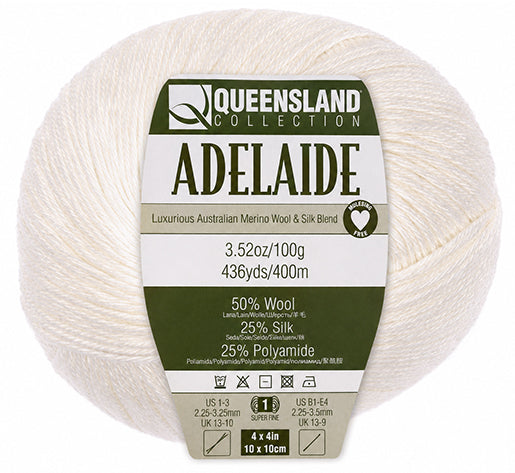 Queensland Adelaide - Porcelain (Color #101) - FULL BAG SALE (5 SKEINS)