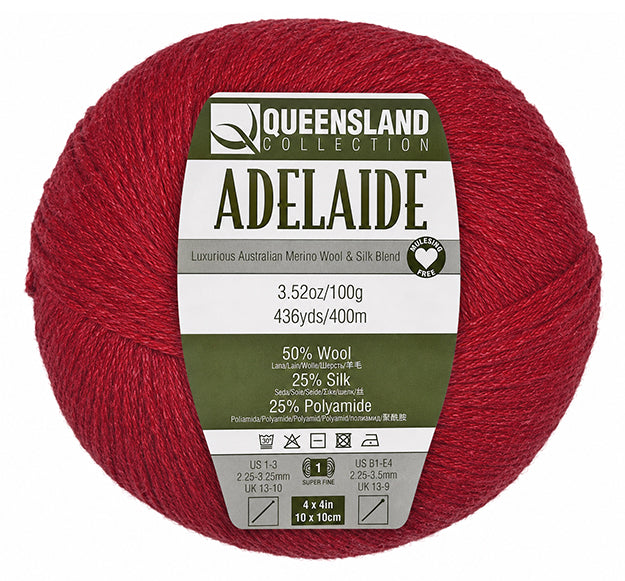 Queensland Adelaide - Carmine (Color #108) - FULL BAG SALE (5 SKEINS)