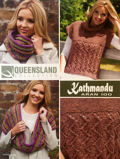 Birgit Jumper & Lisa Double Cowl Patterns - Free with purchase of 2 or more skeins of Queensland Kathmandu