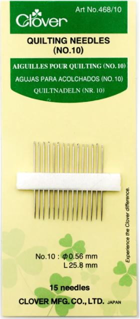 Clover Quilting Needles - No. 10 (Item #468/10)