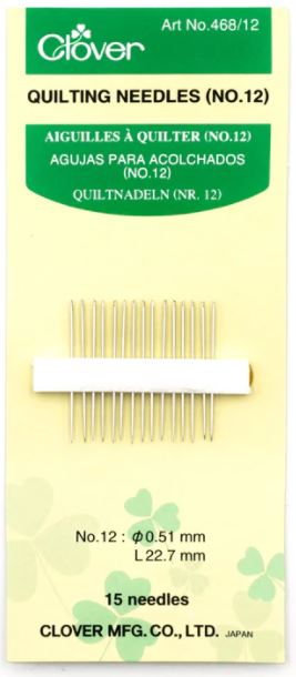 Clover Quilting Needles - No. 12 (Item #468/12)