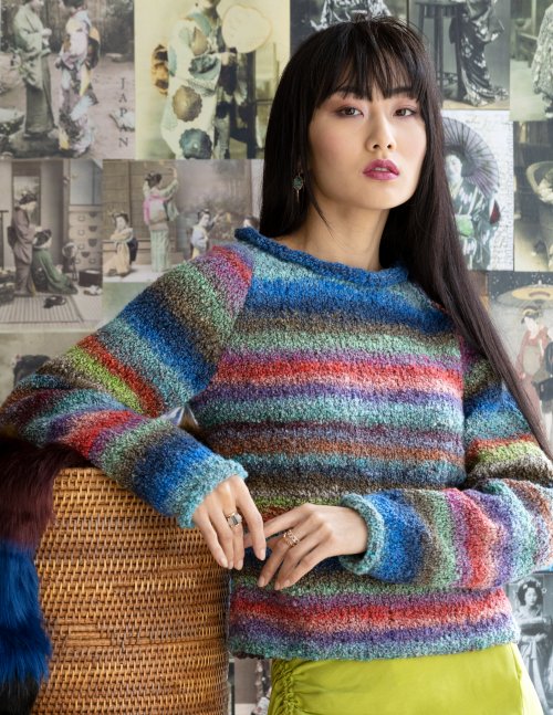 Noro Kanzashi Raglan Pullover - (PDF File)