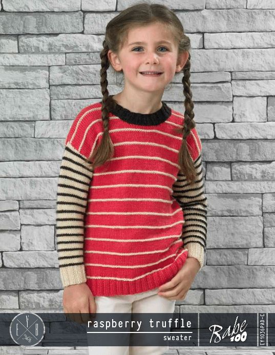 A Euro Baby Pattern - Raspberry Truffle Sweater - Free with Purchases of 4 Skeins of Babe 100 (PDF)