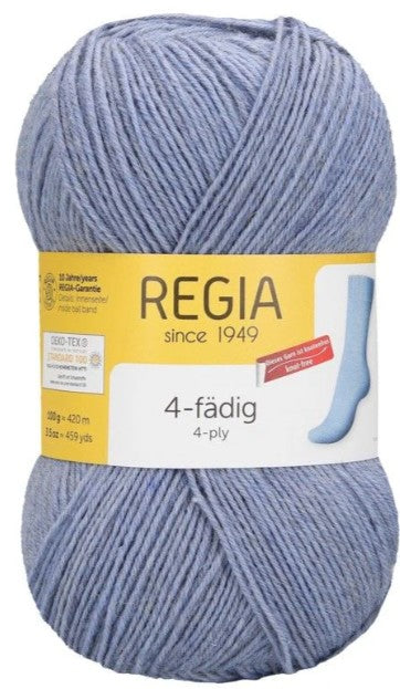 Regia 4-Ply Solids - Grey-Blue Heather (Color #1980)