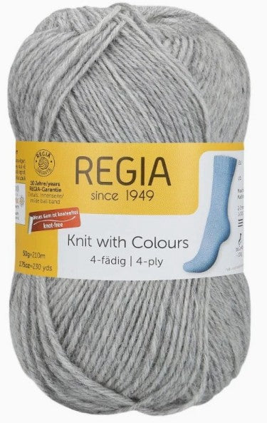 Regia 4-Ply Solids - Light Grey Heather (Color #1991)