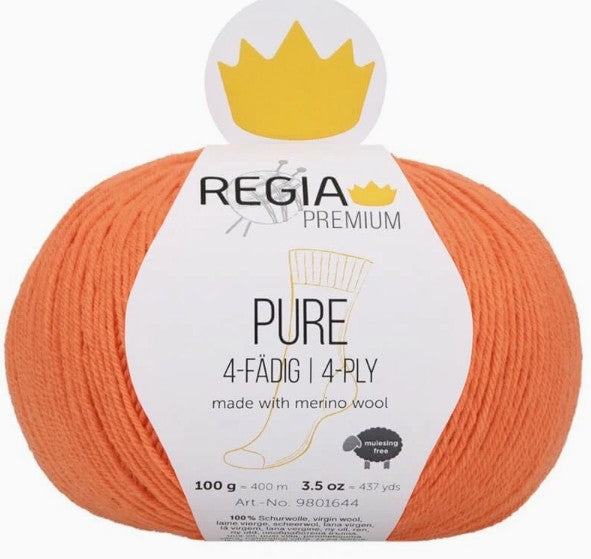 Regia Premium Pure - Orange (Color #25) - FULL BAG SALE (5 Skeins)