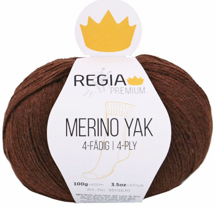 Regia Merino Yak - Schokola (Color #7522) - FULL BAG SALE (5 Skeins)