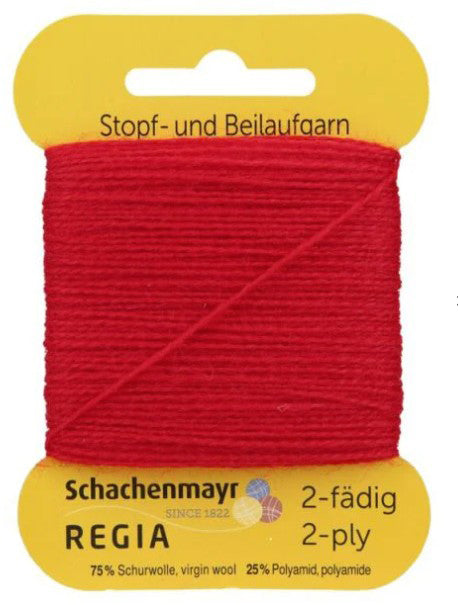 Regia 2-Ply Darning/Reinforcement Thread - Bright Red (Color #2054)