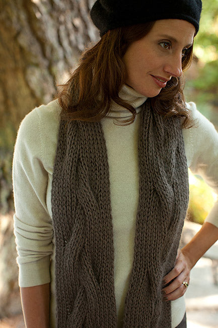 A Churchmouse Yarns and Teas Pattern - Reversible Cable Neck Wrap & Scarf (PDF)