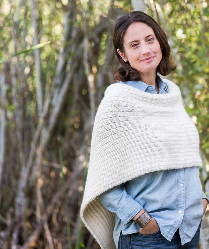 A Churchmouse Yarns and Teas Pattern - Twice Reversible Ribbed Poncho (PDF)