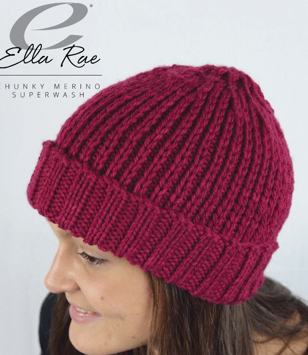 Ribbed Beanie - FREE WITH PURCHASES OF 2 SKEINS OF CHUNKY MERINO SUPERWASH