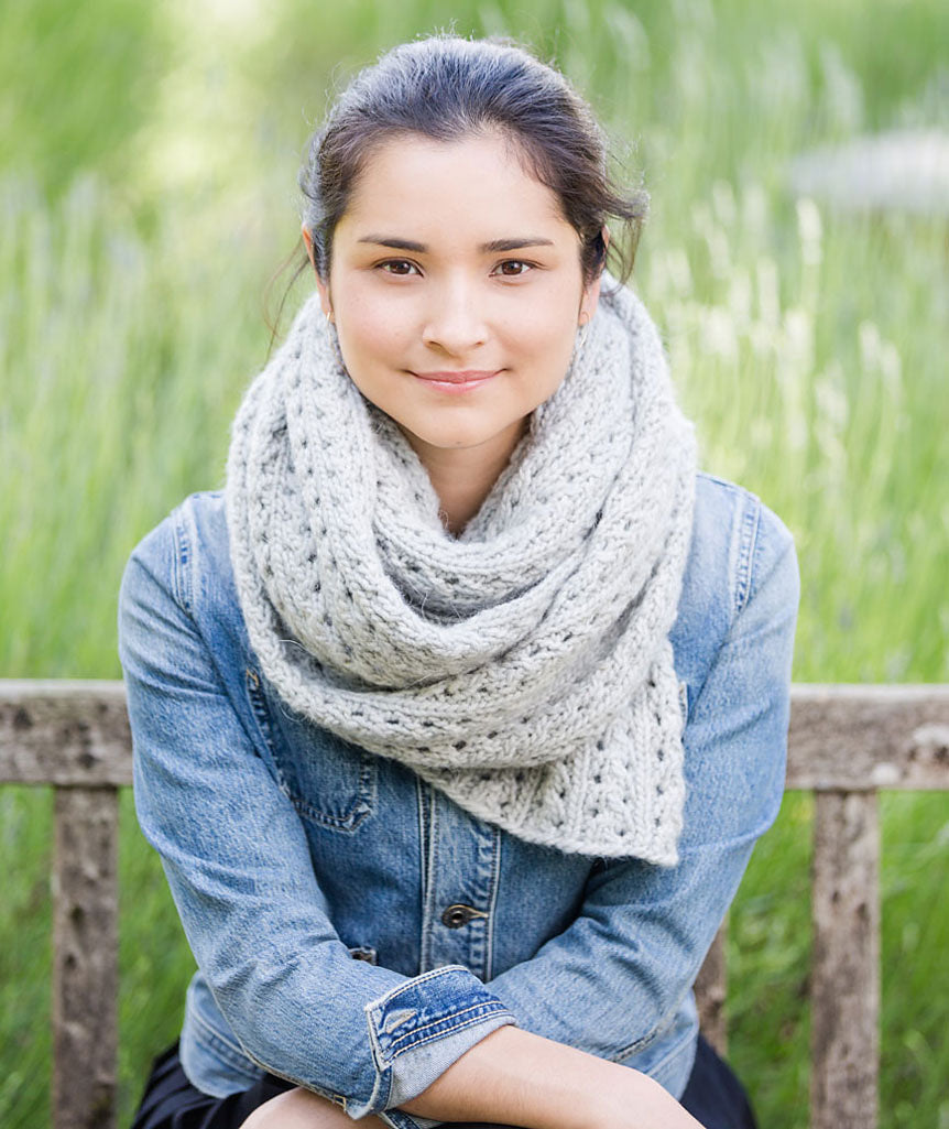 A Churchmouse Yarns and Teas Pattern - Ribbed Lace Scarf (PDF)