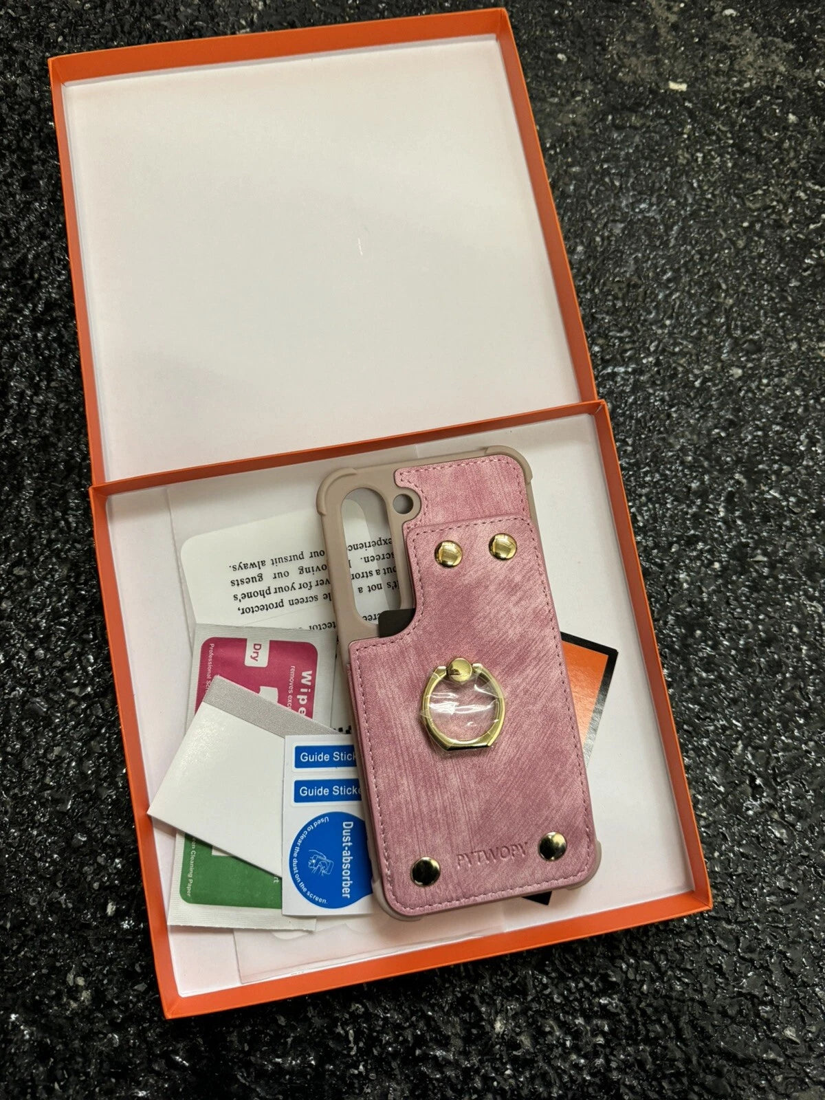 PYTWOPY Wallet Case with Card Holder Shockproof/Rotation/Rfid Block - Pink