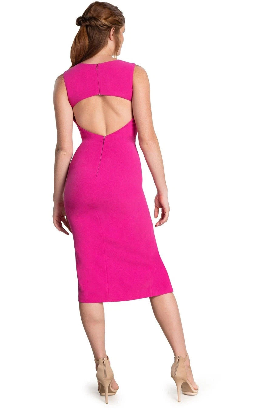 New w/ Tags Dress the Population Women's Maeve Boat Neck Crepe Midi Dress Size XL