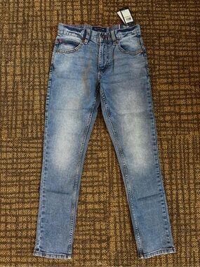 NWT, Tommy Hilfiger Boys' Straight Fit 5-Pocket Stretch Denim Jean Size: 12