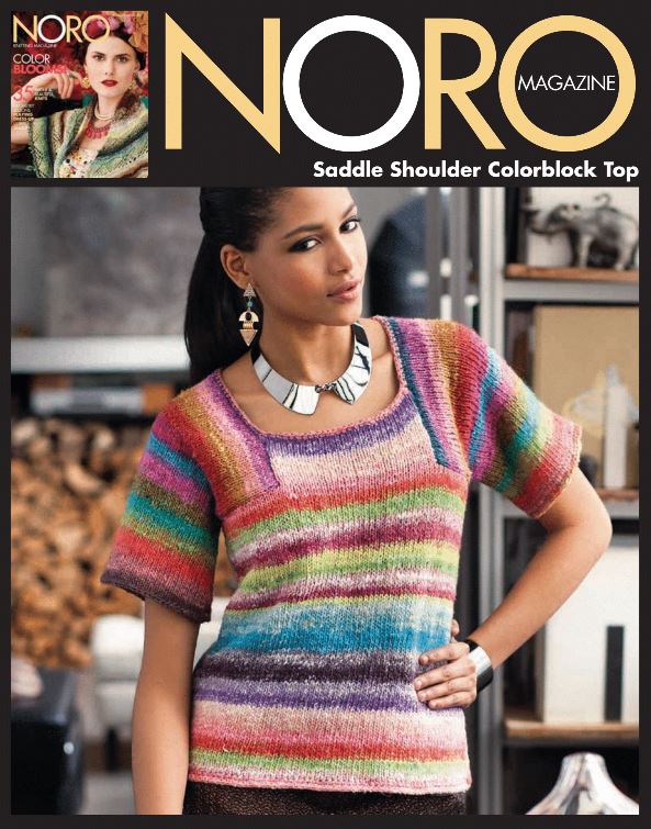 A Noro Taiyo Pattern - Saddle Shoulder Colorblock Top #16 (PDF)