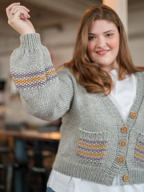 Free Berroco Ultra Wool Chunky Samara Cardigan Knitting pattern at Little Knits