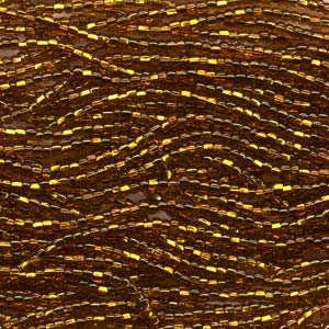 6/0 Czech Seed Beads - Topaz Silver Lined (Color #17090) - 6 String Hanks, 75 Grams