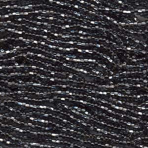 6/0 Czech Seed Beads - Black Diamond Silver Lined (Color #47010) - 6 String Hanks, 65 Grams/830 Beads