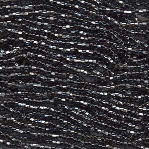 6/0 Czech Seed Beads - Black Diamond Silver Lined (Color #47010) - 6 String Hanks, 65 Grams