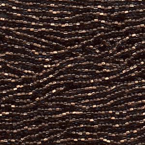6/0 Czech Seed Beads - Black Diamond Color Lined (Color #49010) - 6 String Hanks, 67 Grams