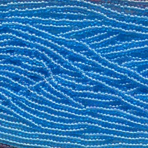 6/0 Czech Seed Beads - Aqua Aurora Borealis (Color #61010) - 6 String Hanks, 74 Grams