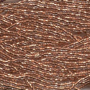 6/0 Czech Seed Beads - Crystal Copper Lined (Color #68105) - 6 String Hanks, 70 Grams/900 Beads