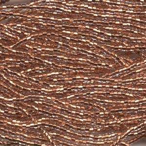 6/0 Czech Seed Beads - Crystal Copper Lined (Color #68105) - 6 String Hanks, 70 Grams