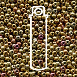 6/0 Czech Seed Beads  - Gold Rainbow (Color #01610) 20 Gram Tube