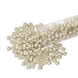 6/0 Czech Seed Beads  - Silver Metallic (Color #18302) 20 Gram Tube