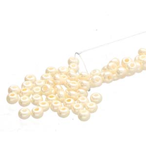 6/0 Czech Seed Beads  - Light Eggshell (Color #46113) 20 Gram Tube