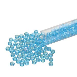 6/0 Czech Seed Beads  - Aqua Aurora Borealis (Color #61010) 20 Gram Tube