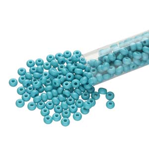 6/0 Czech Seed Beads  - Opaque Blue Turquoise (Color #63030) 20 Gram Tube