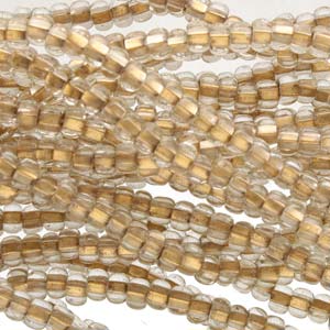 6/0 Preciosa Czech Seed Beads - Crystal Bronze Lined (Color #68106) - 6 String Hanks, 70 Grams