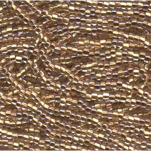 6/0 Czech Seed Beads - Crystal Bronze Lined Aurora Borealis (Color #68506) - 6 String Hanks, 72 Grams/920 Beads