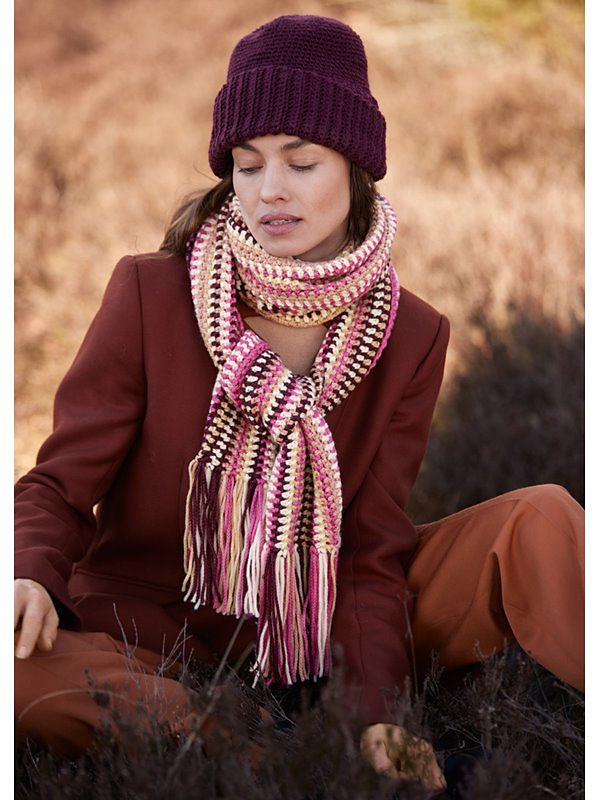 A Lana Grossa Cool Merino Crochet Pattern - Scarf with Fringe (PDF)