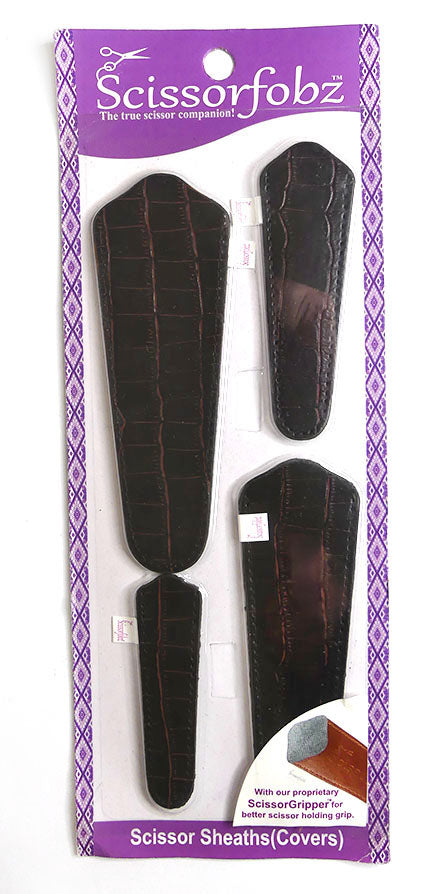 Scissorfobz Scissor Sheaths (Covers) - Two Tone Textured Brown