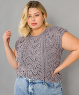 A Circulo Duna Pattern - Steel Gray Knitted Top (PDF) - FREE PATTERN LINK IN DESCRIPTION