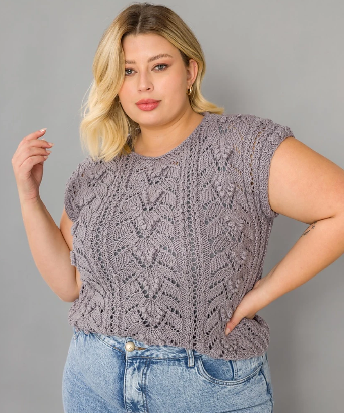 A FREE Circulo Duna Pattern - Steel Grey Knitted Top (PDF)
