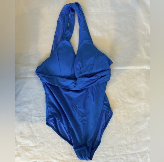 NWT Seafolly Women's Deep V Wide Strap One Piece Swimsuit Size 14