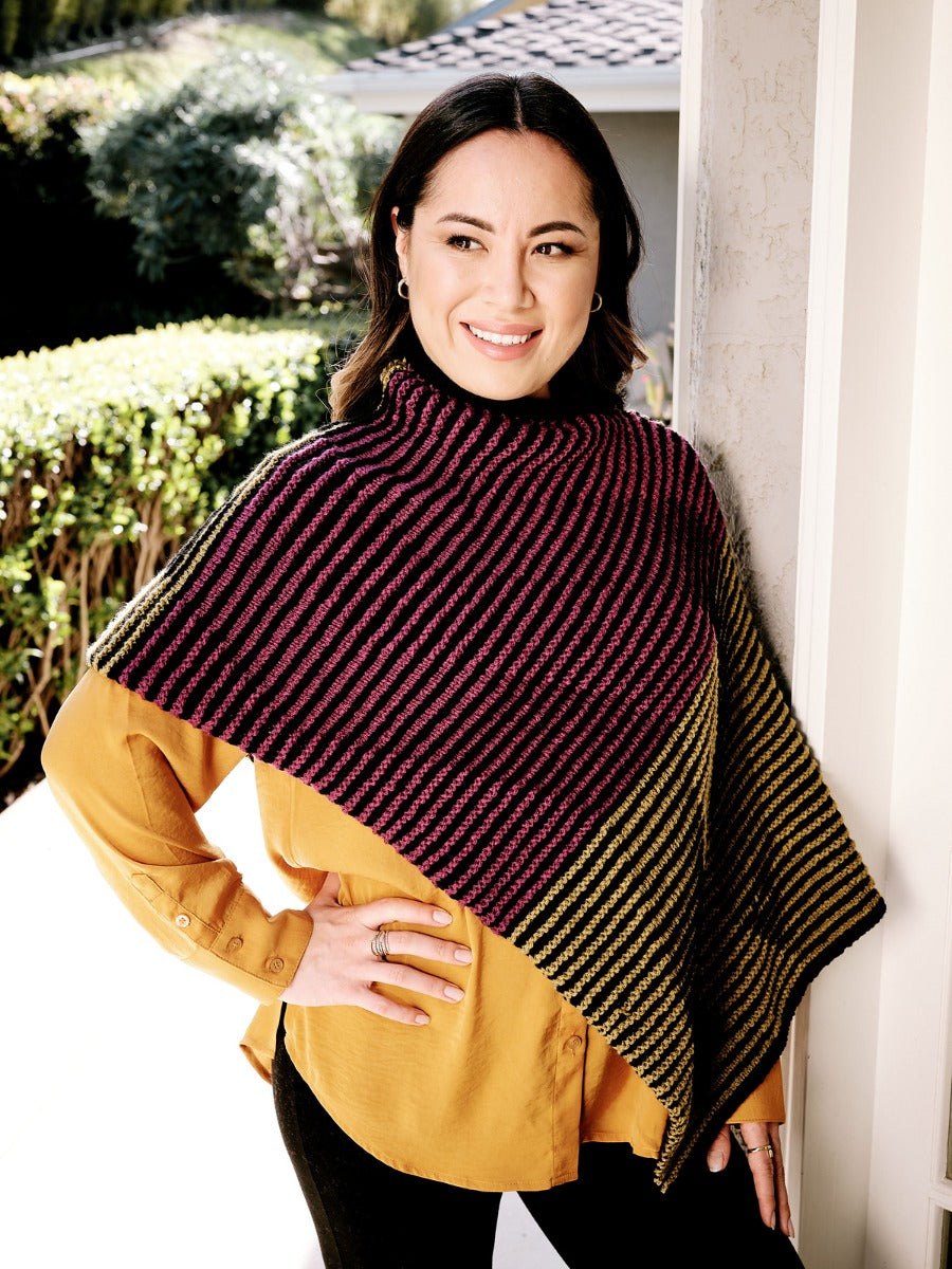 A Lana Grossa Cool Merino Pattern - Shadow Zig Zag Wrap or Poncho (PDF)