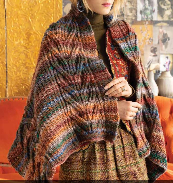 Noro Miyabi Pattern - Brioche Shawl by Faina Goberstein knitting pattern on sale at Little Knits