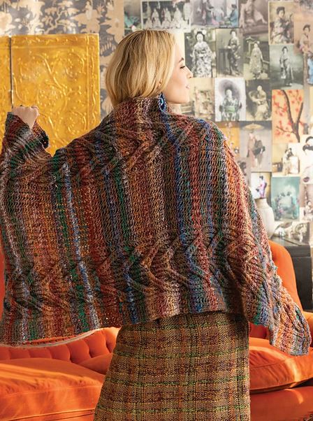 Noro Miyabi Pattern - Brioche Shawl by Faina Goberstein knitting pattern on sale at Little Knits