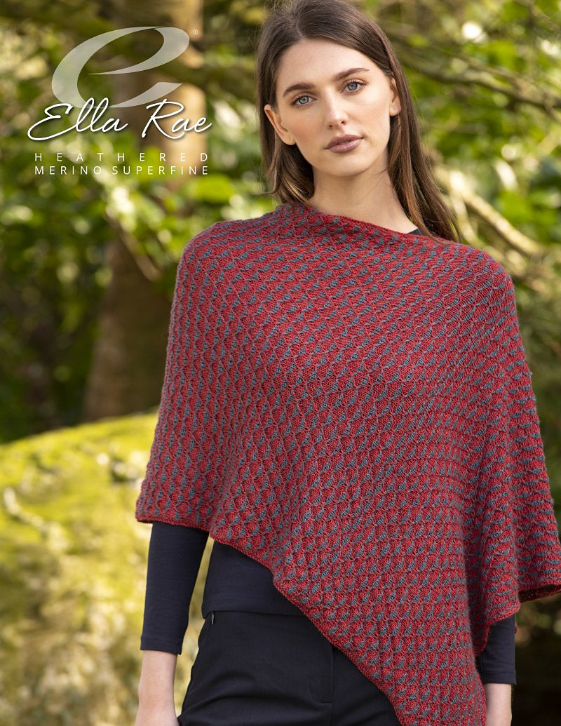 An Ella Rae Heathered Merino Pattern - Siena Poncho (PDF)