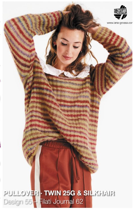 A Lana Grossa SilkHair & Twin Pattern - Pullover 62 (PDF File)